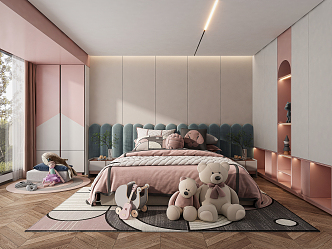 Modern Children's Room Girls Room 3d model