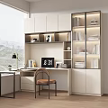 Desk bookshelf bookcase integrated 3d model