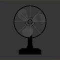Black Table Fan With Three Rotating Blades And Stable Base 3d model