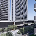 Modern Urban Development With High Rise Buildings Green Spaces And Road Network