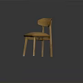 Natural Wooden Chair With Smooth Backrest Comfortable Seat And Sturdy Legs