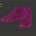 High Top Shoes with Red Laces Brown Upper Worn Out Look and Treaded Brown Sole Design