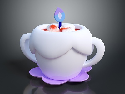 Modern Water Cup Hot Chocolate Cup Drink 3d model