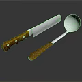 Practical Kitchen Utensils With Wooden Handles And Stainless Steel Parts