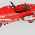 Vintage Red Toy Car With Retro Aesthetic And Unique Design