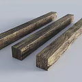 Featured Dark Brown Wooden Pillars With Natural Wood Grain On Light Background