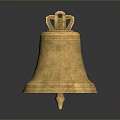 Exquisite Golden Bell Shaped Sculpture With Crown Decoration On Top