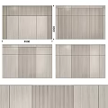Modern Light Colored Wooden Wall Paneling With Vertical Stripes And Panel Combinations 3d model