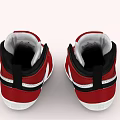 Nike Baby Red And White High Top Shoes With Swoosh Logo And Soft Sole