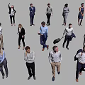 Modern multiplayer character combination 3d model