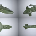 Green Military Weapon Aircraft With Multiple Angles And Tactical Design Features 3d model