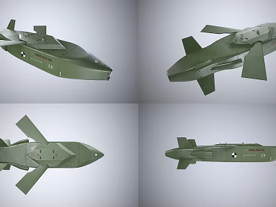 Green Military Weapon Aircraft With Multiple Angles And Tactical Design Features 3d model