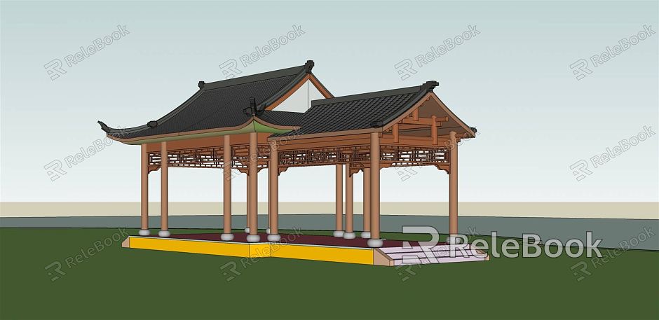 Chinese-style pavilion small pavilion model