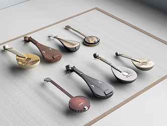 Pipa Chinese Traditional Musical Instruments 3d model