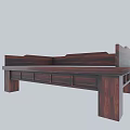 Traditional Chinese Wooden Arhat Bed With Classic Solid Wood Structure Design 3d model