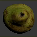 Fresh Ripe Yellow Pear With Brown Spots And Brown Stem On Gray Background
