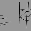 Stage Metal Support Structure With Vertical Poles And Cross Beams