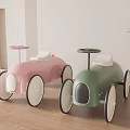 Electric Toy Cars for Kids Pink and Green Rounded Design with White Seats and Wheels