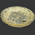 Blue and White Porcelain Plate with Intricate Floral Patterns and Elegant Rim Design