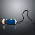 Sleek Portable Computer Speaker Featuring Blue Beige Exterior and Black Flexible Hose Design