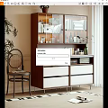 Modern Silent Sideboard Locker Coffee Machine Wine Bottle Wine Glass Ornaments Combination 3d model
