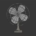 Retro Electric Fan With Vintage Design Metal Grid Cover And Silver Base
