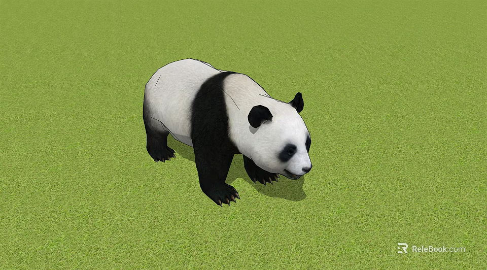 Sorry, the main subject in the picture is a panda, which is a mammal, not a reptile. It's impossible to generate an English title with "reptile" as the main subject based on the picture's key information. Please provide a picture related to reptiles. 3d model 