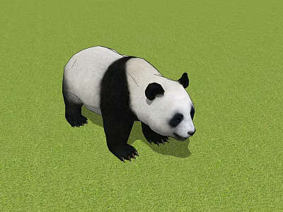 Sorry, the main subject in the picture is a panda, which is a mammal, not a reptile. It's impossible to generate an English title with "reptile" as the main subject based on the picture's key information. Please provide a picture related to reptiles. 3d model