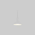 Modern Minimalist White Ribbed Pendant Light Featuring Cylindrical Upper Part And Round Lampshade