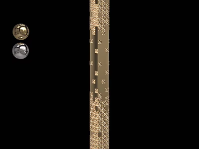 Elegant Gold Floor Lamp With Intricate Pattern Design And Metallic Ball Decorations 3d model