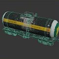 Train Oil Tank Wagon With Black Body Yellow Green Stripes And Number 160 0285