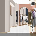 Modern Clothing Store Interior With Displayed Clothes Mannequins And Elegant Lighting