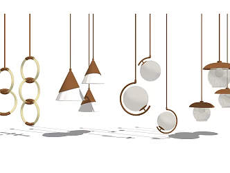 Light Luxury Chandelier Combination 3d model