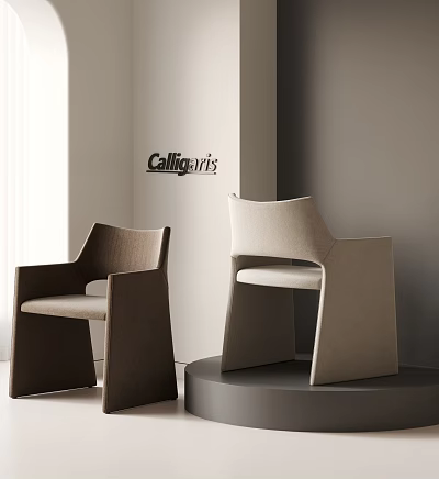 Calligaris Modern Single Chair with Brown and Beige Design for Interior 3d model