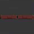 Two Car Train Model with Red Roof Golden Body and Detailed Windows