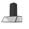 Modern Black Kitchen Hood With Sleek Design Stainless Steel Frame And Glass Panel