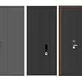 Modern Security Doors With Different Panel Designs And Secure Lock Systems 3d model