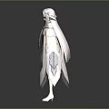 Elegant Fantasy Anime Character With White Long Hair Detailed Cloak And Stylish Outfit