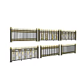 Decorative Iron Fence Designs With Gold Accents And Intricate Patterns