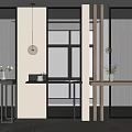 Modern partition Changhong glass partition 3d model