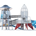 Observation Deck UFO Paradise Rocket Paradise Customized Paradise Development Paradise Amusement Park Children's Amusement Park Playground Combination Function Slide Amusement Sketches 3d model