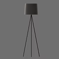 Modern Black Floor Lamp With Three Legged Stand And Cylindrical Lampshade