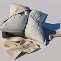Soft Light Colored Fabric Pillow With Folded Design For Home Decor 3d model