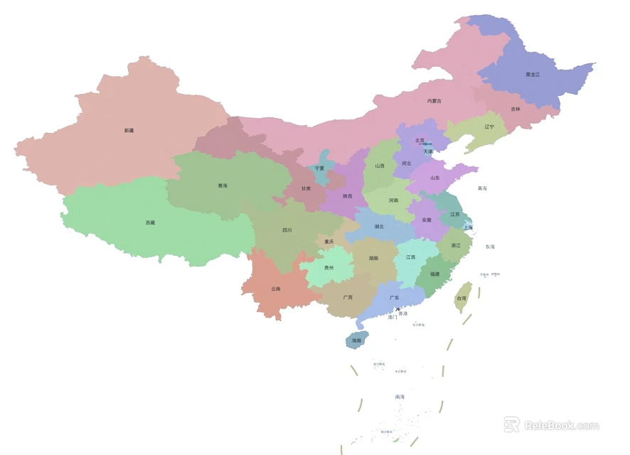 Aerial Planning Of China Administrative Regions With Color Coded Map Design 3d model 