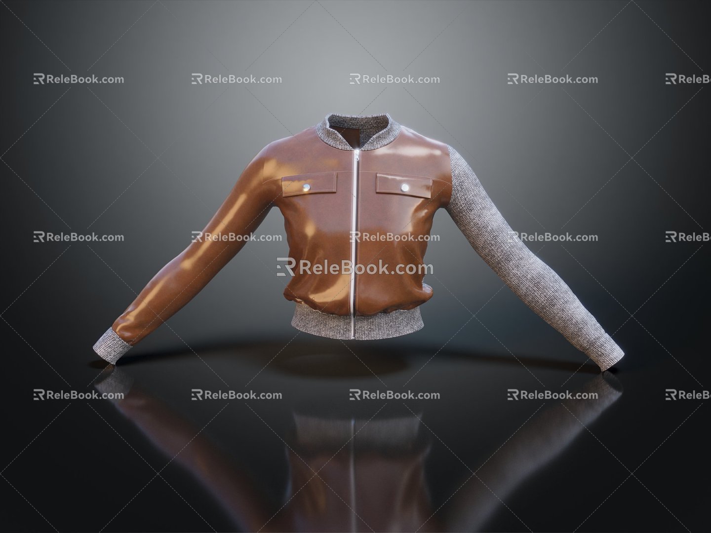 Modern Jacket Leather Jacket Men's Jacket 3d model