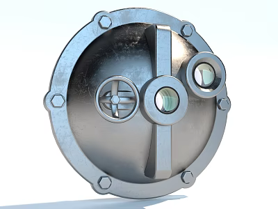 Stainless Steel Circular Kitchen Sink With Metal Components And Bolts 3d model