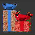 Colorful Decorative Gift Boxes with Festive Bows for Household Gifting Needs 3d model