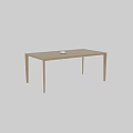 Minimalist Light Wood Dining Table With Clean Lines And Small Ceramic Decor 3d model