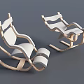 Comfortable Modern Wooden Rocking Chairs With White Cushions And Ergonomic Design