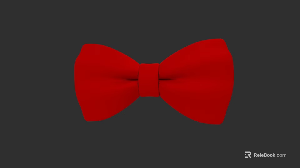 Elegant Red Bow Tie Ideal For Formal Events And Stylish Outfits 3d model 